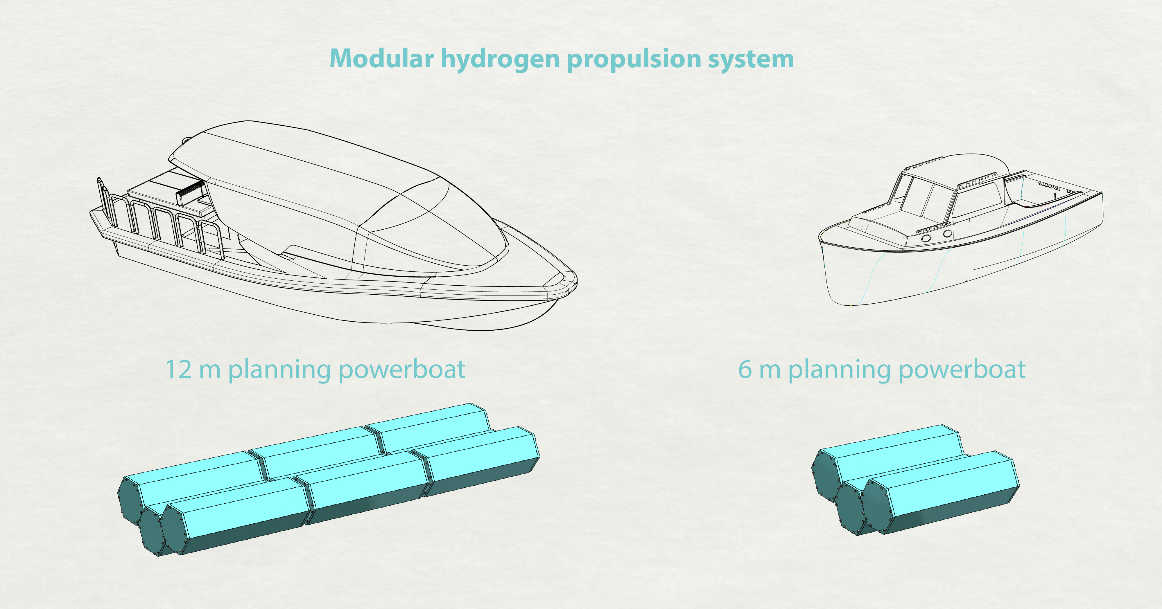 氢推进概念船舶模型3D图纸 STEP格式